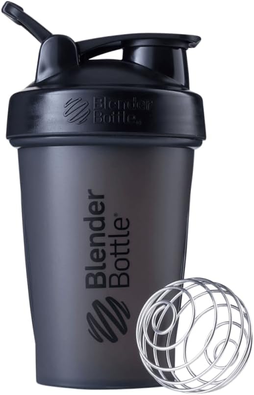 Bouteilles de mélange Classic Shaker Bouteille parfaite pour les shakes protéiques et préentraînement, 20-Ounce, Noir