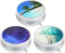 3 Pack Pill Box, petit étui à pilules pour la Purse & Pocket, Mignon organisateur de médecine de voyage, porte-conteneur de médicament portable pour contenir des vitamines, médicaments, huile et supplément de poisson, plage et Galaxy