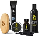 The Beard Club Grooming Bundle: Trimmer for Men & Care Kit - Includes Cordless Electric Trimmer, Straight Edge Razor, Shampoo, Cedar Balm & Oil, Brush - 8 Guides, 45 Längen