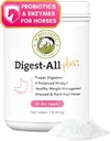 Wholistic Pet Organics Digest-All Plus: Horse Probiotics Powder - 1 Lb - Equine Probiotics and Prebiotics with Digestive Enzymes - Equine Digestive Supplements for Gas, Constipation and Gut Health