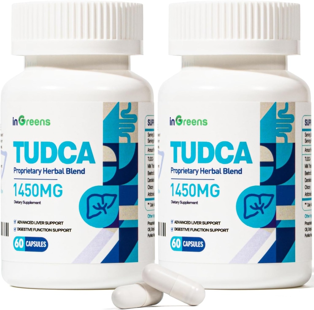 1450MG TUDCA Liver Supplement, Bile Salts Liver Support Supplement Complex, Liver Gesundheit für Leber Nierenreiniger Detox und Reparatur, 60 Kapseln