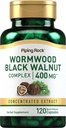 Piping Rock Wormwood Black Walnut Capsules 400mg | 120 Count | Kräuterextrakt Complex | Non-GMO, Gluten kostenlose Ergänzung