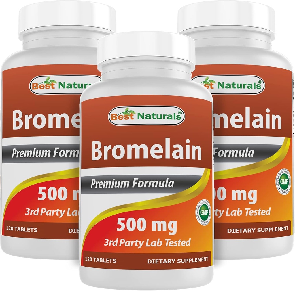 Best Naturals Bromelain 500mg 120 Tabletten (120 Count (Pack von 3))