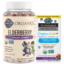 Garten des Lebens Organics Elderberry Gummies für Erwachsene & Kinder - Immununterstützungsergänzung & Dr. Formulierte Probiotics Organic Kids+ Plus Vitamin C & D - Berry Cherry