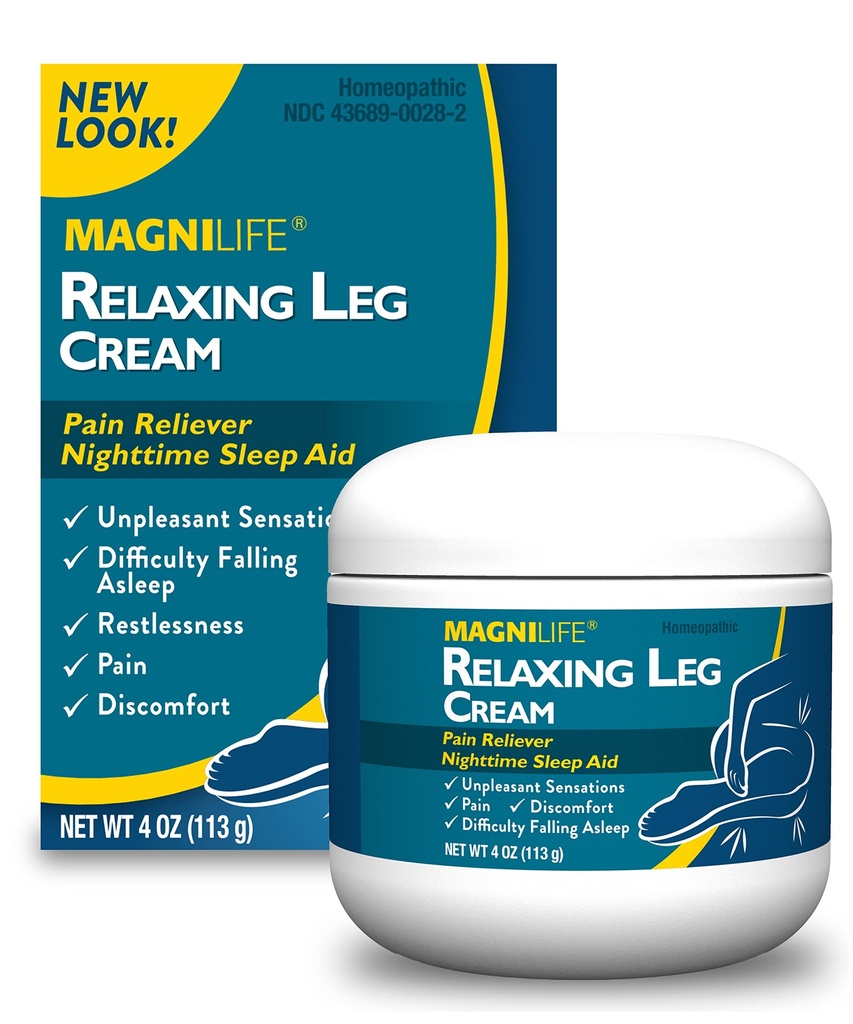MagniLife Relaxing Leg Cream, 4 Oz, Fast-Absorbing Topical Moisturizing Cream with Lavender & Magnesium, Non-Greasy, Bedtime Body Care