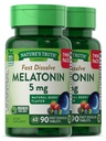 La vérité de la nature Melatonine 5 mg de 180 comprimés rapidement dissous (2 X 90 Twin Pack)