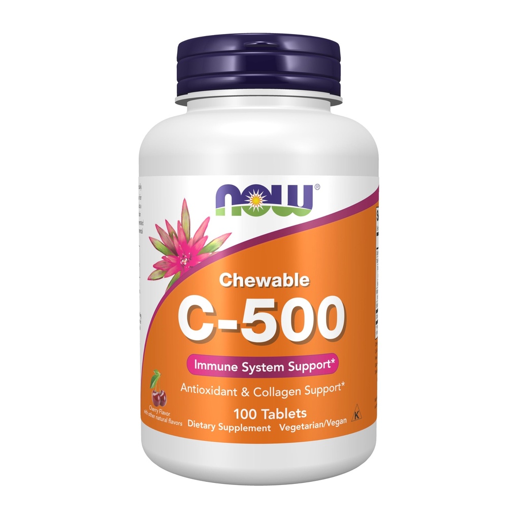MAINTENANT Suppléments, Vitamine C-500, Protection antioxydante*, Saveur de cerise, 100 Losanges à croquer