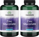 Swanson Zink Gluconate - Mineralische Ergänzung Förderung Prostata Gesundheit, Vision Gesundheit und Immununterstützung - Gluconate Form für optimale Absorption - (250 Kapseln, je 50mg) (2 Packung)