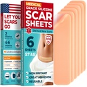 Medical Grade Silicone Scar Sheets - 6pk (5.7”x1.6”) - Visible Difference on Surgical & Keloid Marks - Reusable C-Section Scar Silicone Strips - Einfach zu bedienen Streifen