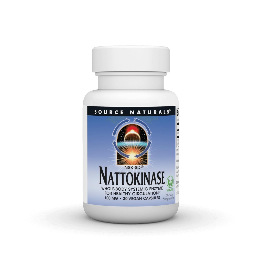 Quelle Naturals NSK-SD Nattokinase, Ganzkörper-Sythemisches Enzym für gesunde Zirkulation*, 100mg, 30 Vegan Kapseln