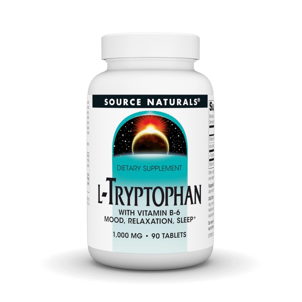 Quelle Naturals L-Tryptophan mit Vitamin B-6 Unterstützung Stimmung, Entspannung und Schlaf -1000 mg - 90 Tabletten