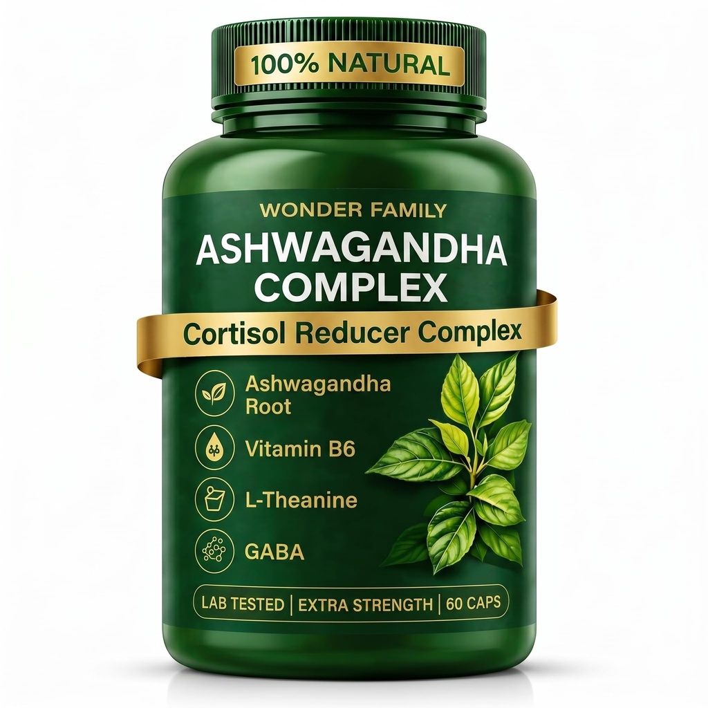 Ashwagandha Complex 800mg mit GABA, L-Theanine & B6 – Adaptogene Unterstützung für Ruhe, Fokus & Stimmung – 60 Kapseln – Stärker als 600mg - Nicht-GVO, Glutenfrei
