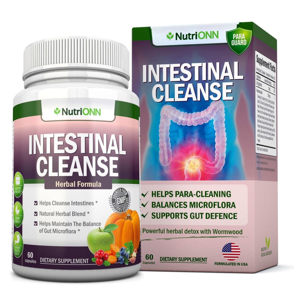 Nettoyant intestinal - Tous les produits naturels de désintoxication à base de plantes - Programme complet de désintoxication de 10 jours - Wormwood, Cranberry, Paul D'Arco, Goldenseal, Ail, Black Walnut Hull, Echinacea et 10 autres ingrédients naturels