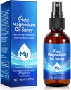 Spray de magnésium pur pour pieds, huile de magnésium, bouteille de verre naturel biologique, facile à absorber et à utiliser 60Ml.
