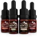 Rocky Mountain Barber Company Bart Öl Sample Size Pack - 4 Einzigartige Bart Öl Varianten (0.17 oz pro) - Cedarwood, Sandalwood, Bamboo & Unscented - Enthält ätherische Öle