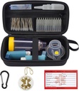 MGZNMTY Travel Carrying Case Kompatibel mit Asthma Inhaler Spacer für Erwachsene und Kinder, Masken, Inhalator Holder mit Asthma Alert Tag und Medical Card, Carabiner (nur Case) (schwarz)