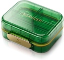 Portable Reise-Pille Organizer mit 7 Komponenten - Perfekte wöchentliche Pille Fall Wasserdichte Pille Box für tägliche Vitamine und Medizin, kleine Pille Container für Pocket Purse (Green)
