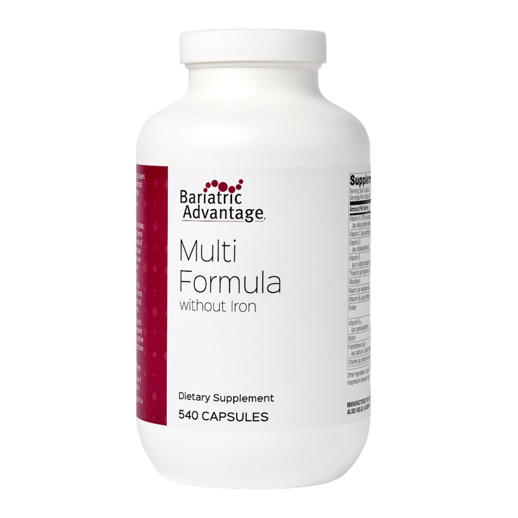 Avantage bariatrique Multiformule sans fer, multivitamine quotidienne de haute puissance pour les patients de chirurgie bariatrique avec 22 vitamines et nutriments essentiels - 540 Capsules