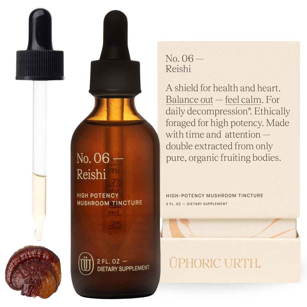 Reishi Pilz-Extrakt - Doppel extrahiert Fruchtkörper Pilz Tincture | Wellness Booster, verbessern Schlaf, Balance Hormone (60 Servierungen)
