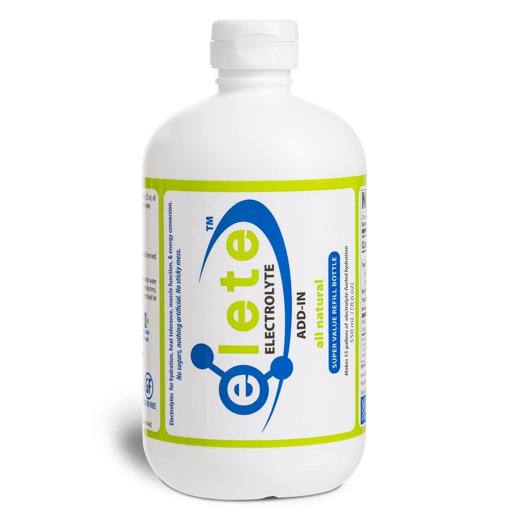 Elete Electrolyte Add-in Hydratation gouttes de sodium, de magnésium, de potassium et de minéraux traces , sans saveur, tout naturel , Jambe et de massage musculaire , Transformer toute boisson en boisson de sport , 18.6oz