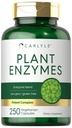 Carlyle Pflanzenenzyme mit Protease, Papain, Lactase und Bromelain | 250 Kapseln | Multi Enzym Blend | Non-GMO & Gluten kostenlose Ergänzung
