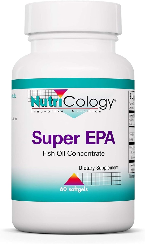 Nutricologie Super EPA - supplément Omega 3, concentré d'huile de poisson, EPA, DHA, acides gras Omega 3, anchovies, softgels d'origine durable - 60 Compte