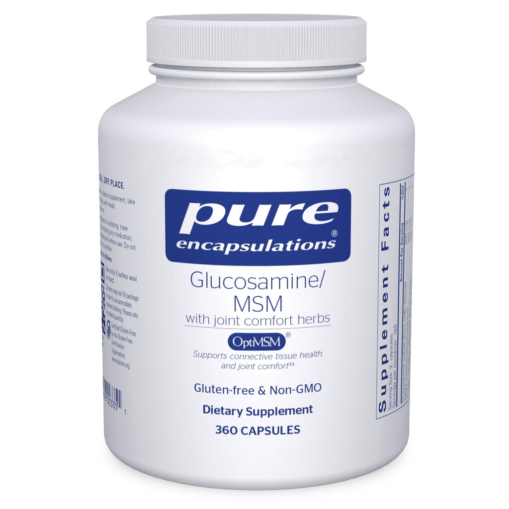 Encapsulations pures Supplément Glucosamine MSM-MSM pour le soutien, la mobilité, le confort, la santé du cartilage et les tissus conjonctifs*