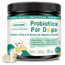 Probiotics for Dogs Digestive Health, Dog Probiotics and Digestive Enzymes, Prebiotics, Omega-3 & 6 und Vitamin für Hunde, 6 Billion CFUs für Gut Gesundheit und Immununterstützung, 120 Chews