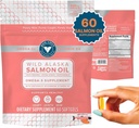 Trident Seafoods Pure Catch Wild Alaskan Fish Oil für Damen + Vitamin D3 - Omega-3 Salmon Fish Oil Supplement - EPA und DHA - 60 Count Daily Citrus Soft Gel - Joint Support, Haut und Herzgesundheit
