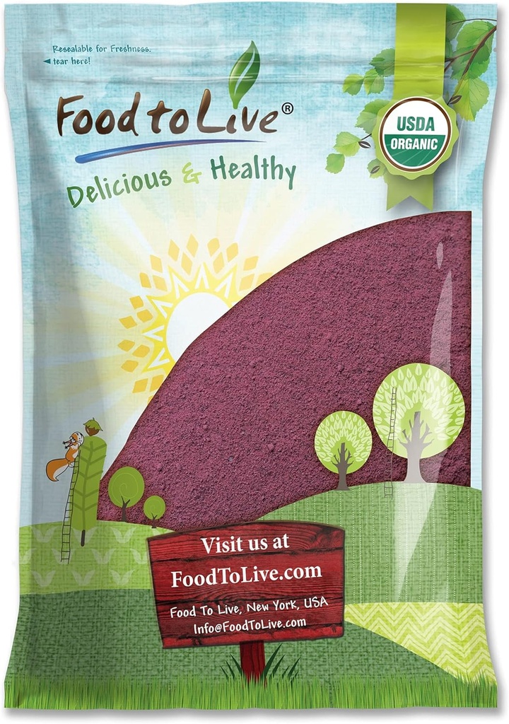 Lebensmittel zu leben Bio-Schwarz-Erdbeersaft-Pulver, 8 Pfund – Non-GMO, Hergestellt aus Raw Dried Berries, Unsulfured, Vegan, Bulk, Great for Baking, Smoothies, Yogurts, No Sulphites, Enthält Maltodextrin