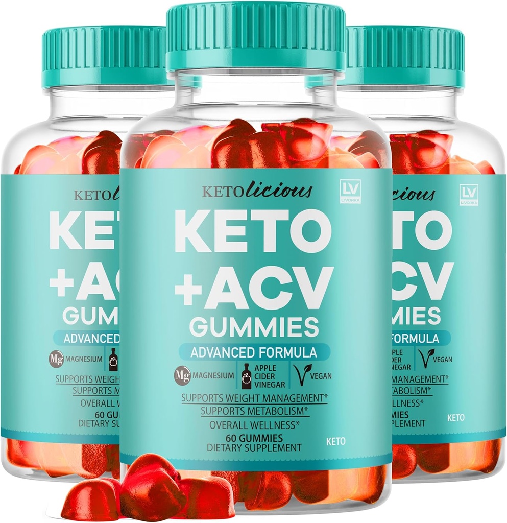 (3 Pack) Ketolicious Keto ACV Gummis, Ketolicious Gummys Advanced Formula 1050MG, All Natural Premium Plus Apfelessig Gummy Maximum Strength Gomitas Bewertungen, 180 Gummis für 3 Monate