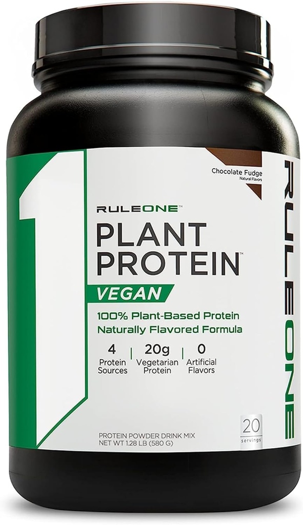 Regel 1 R1 Pflanzenprotein, Schokoladen-Flügel - 1,28 lbs Pulver - 20g Vegan Protein + Natürlich härtende Aminosäuren - 20 Portionen