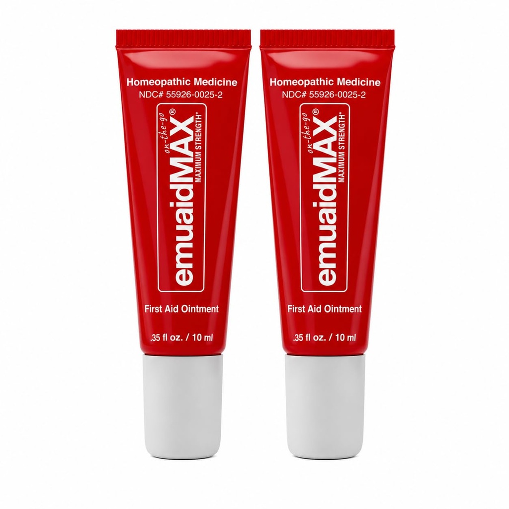 EMUAIDMAX Nagelpilzbehandlung Salbe – Leistungsstarke natürliche Nagel- und Nagelpilzbehandlung für resistente Pilzinfektionen, Reduziert Juckreiz & Discomfort, On-The-Go Größe, 0.35oz, 2 Pack