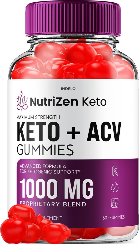 NutriZen Keto ACV Gummies - Fortgeschrittene Formel Nutri Zen Keto Plus ACV Gummis Apple Cider Essig Keto Nutrizen ACV Gummies Nahrungsergänzungsmittel Bewertungen Männer Frauen (60 Gummies)
