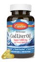 Carlson - Cod Liver Oil, Super 1000 mg + Vitamine A & D3, Wild Norwegian, Sustainable Sourced, 100 Softgels