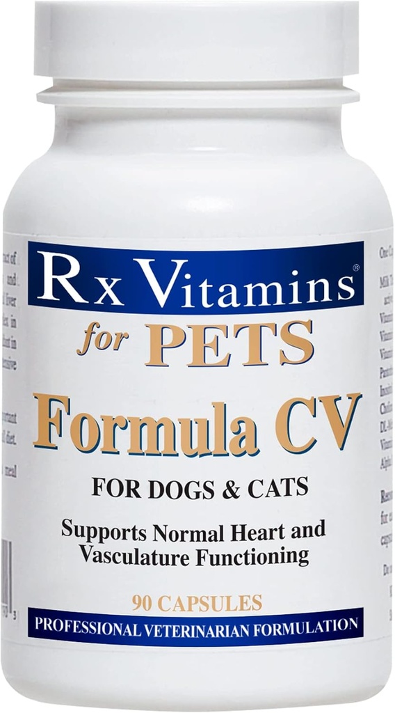 Rx Vitamins Formel CV für Hunde & Katzen - Katze und Hund Herz Gesundheit - Feline & Canine Herzunterstützung - 90 ct