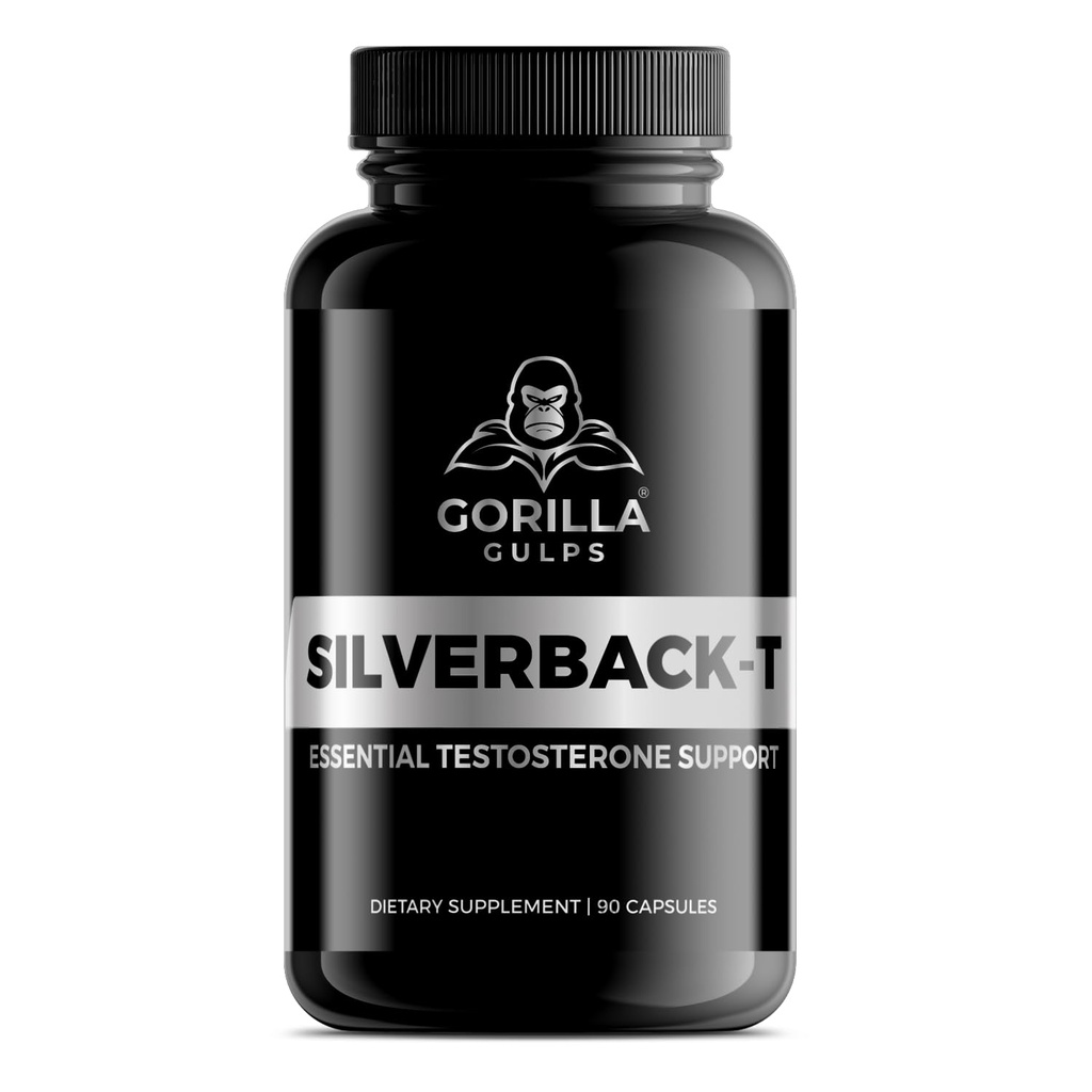 Gorilla Gulps | Silverback-T | Essential Testosteron Support | Men's Stamina, Endurance, & Strength Booster | 90 Kapseln