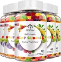 5 Packs Bio Hanf Gummis Hohe Potenz mit reinem Hanf Öl Extrakt Vegan Edible Bear Candy - Non-GMO, Vegan, Low Sugar