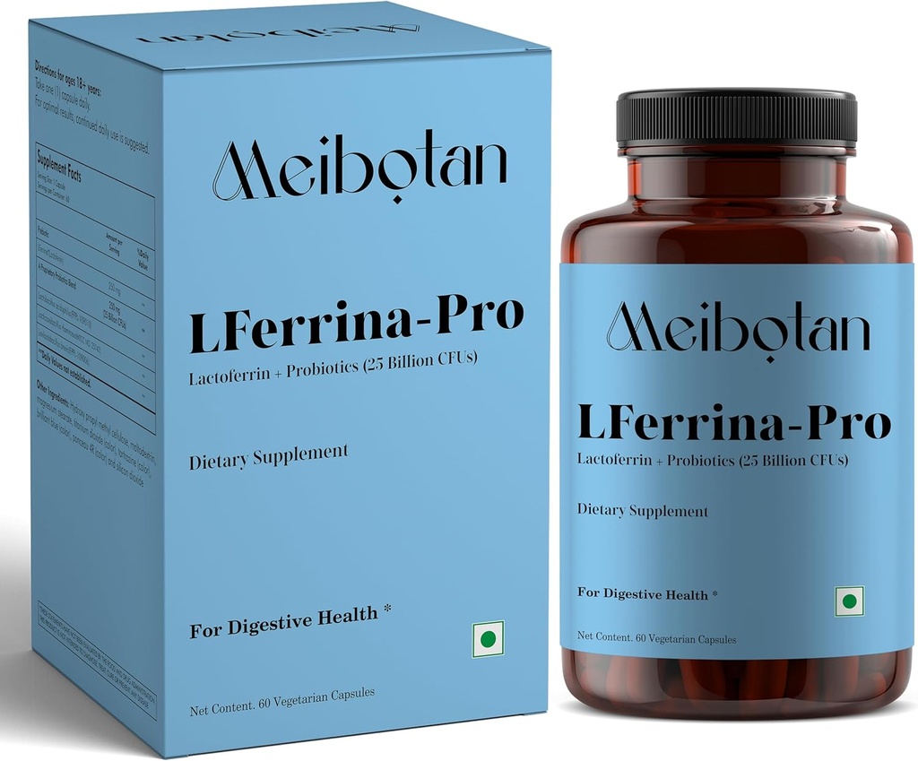 Laktoferrin-Ergänzung mit Probiotika für Männer und Frauen - Stimuliert das Immunsystem, reguliert Eisenmetabolismus, Verdauung, Immunität Unterstützung- 60 Veg Kapseln