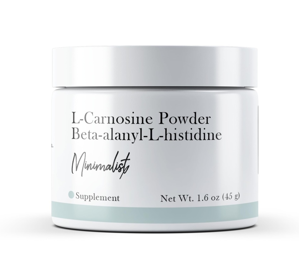 Poudre minimaliste L-Carnosine (1,6 oz) Pas d'additifs ou de produits de remplissage, complément alimentaire, bêta-alanyl-L-histidine