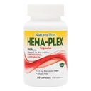 NaturesPlus Hema-Plex Iron - 60 Fast-Acting Capsules - 85 mg Chelate Iron - Total Blood Health - mit Vitamin C & Bioflavonoids - Vegan, Glutenfrei - 30 Portionen