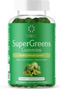 Green Superfood Gummies Plus - Unterstützt gesundes Leber-, Verdauungs- und Immunsystem - Vegan, Non-GMO, Glutenfrei - Raspberry & Pomegranate Flavor - 120 Count