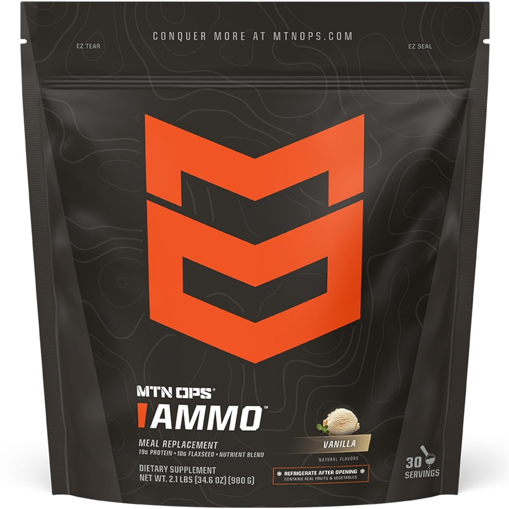 MTN OPS Ammo poudre de substitut de farine de protéines - 28 portions, vanille