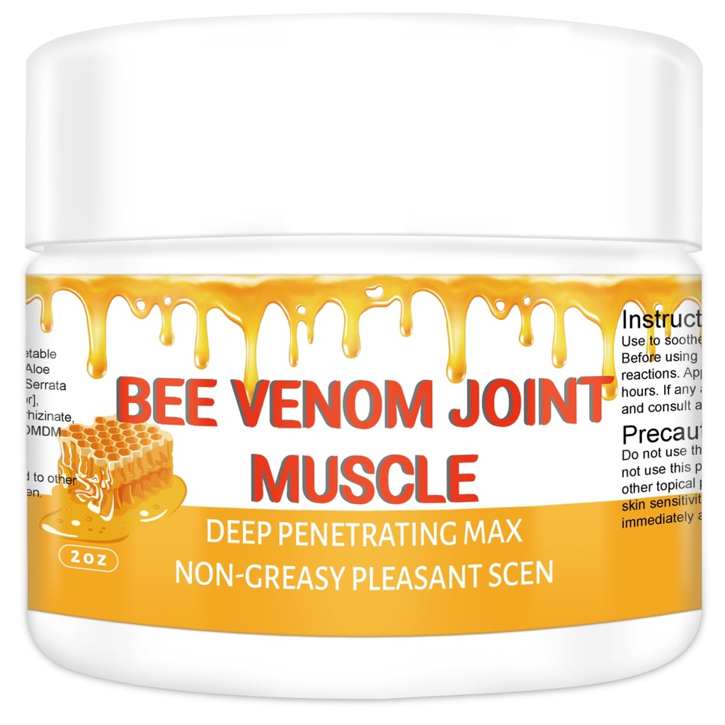 Organic Bee Venom Therapy Serum, Professional Joint & Muskel & Knochen Release Cream - 24 Stunden beruhigende effektive Veröffentlichung für Rücken, Hals, Hand, Fuß, Knie, Muskel, Schulter, Hip, Nerve