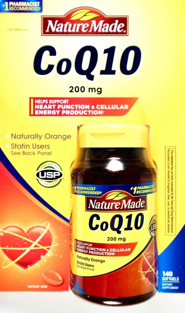 Natur Made Coq10 200 Mg, Natürlich Orange, Wert Größe,140 Graf Softgels