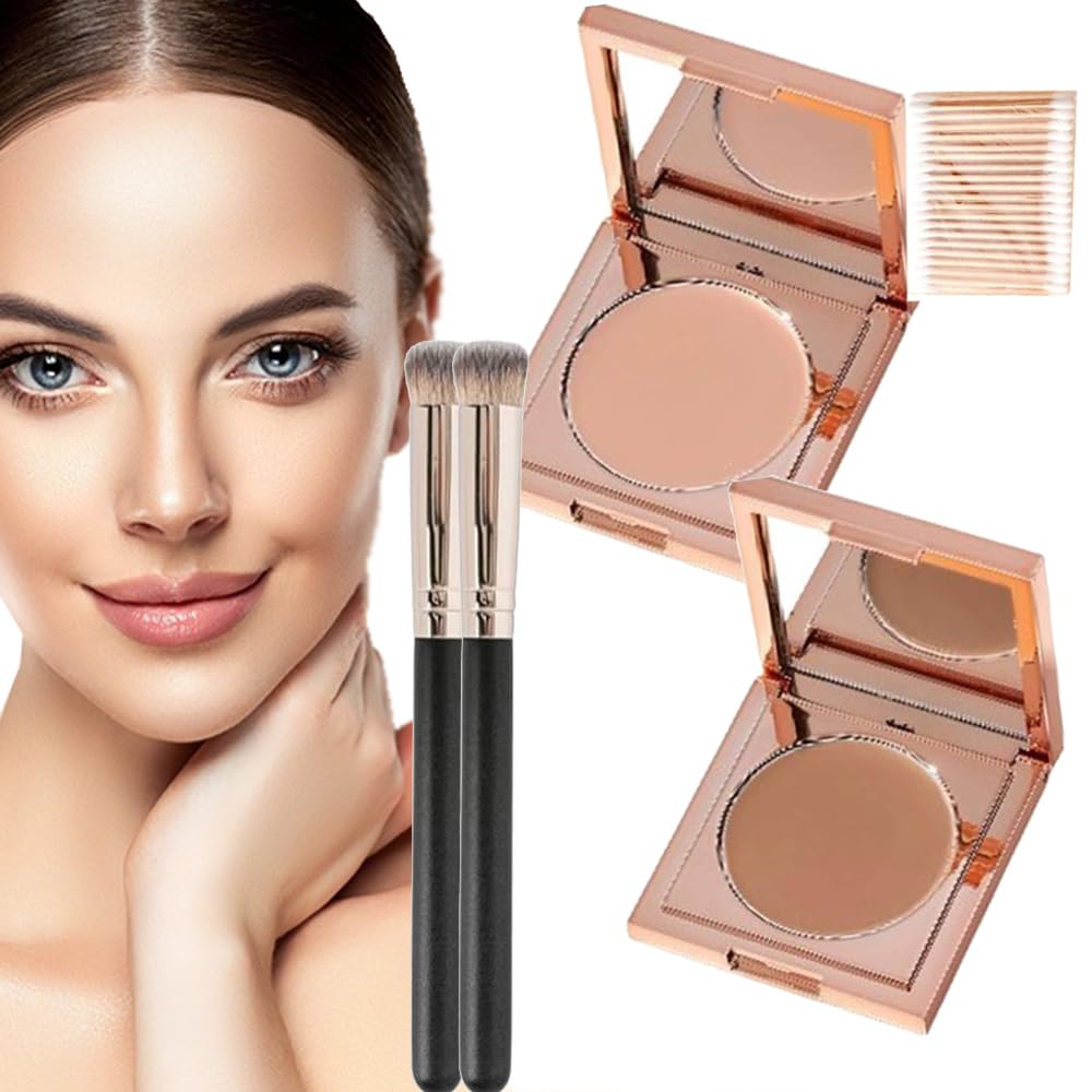 Correcteur sous-œil en argile coloré - Viralvera sous l'œil, Correcteur sous-œil en argile coloré CC, sous l'œil, Correcteur sous la couleur des yeux pour les cercles sombres (#1+#2)