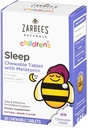 Zarbee's Kids 1mg Melatonine Comprimé à croquer, supplément de sommeil sans médicament et efficace, facile à prendre comprimés naturels de saveur de raisin pour les enfants de 3 ans et plus, 30 comtes
