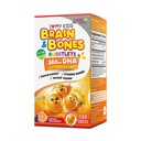 LABO Nutrition I My Kids Brain & Bones Chewable Burstlet, Glutenfrei, für stärkere Knochen & Verhalten Management, 76% Ultra-Concentrated rTG Form Omega 3 DHA Fischöl, Vitamin D3 & K2, Orange