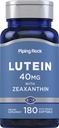 Piping Rock Lutein und Zeaxanthin Ergänzung | 40 mg | 180 Softgels | Augen Vitamine von Marigold Blütenextrakt | Non-GMO, Glutenfrei