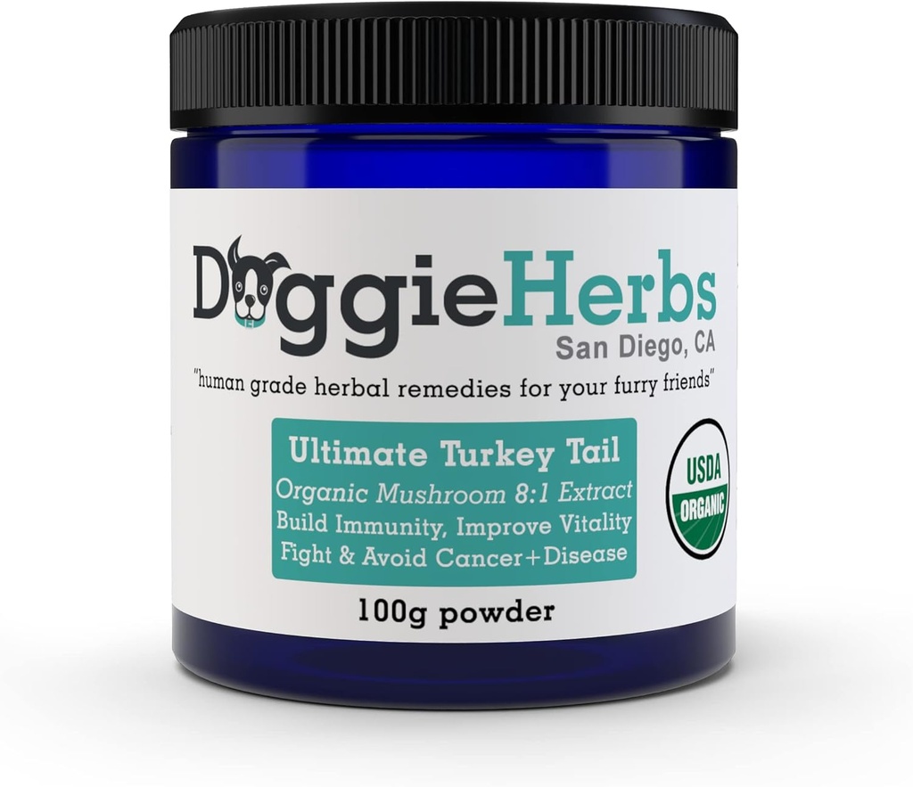 Ultimate Turkey Tail 8:1 Extrakt von Doggie Kräutern – 389mg Beta Glucan pro 1g Scoop (39%), Enthält nur Polysaccharide – 100g